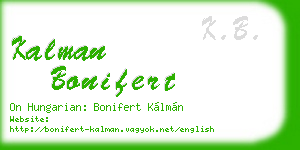 kalman bonifert business card