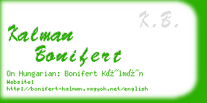 kalman bonifert business card